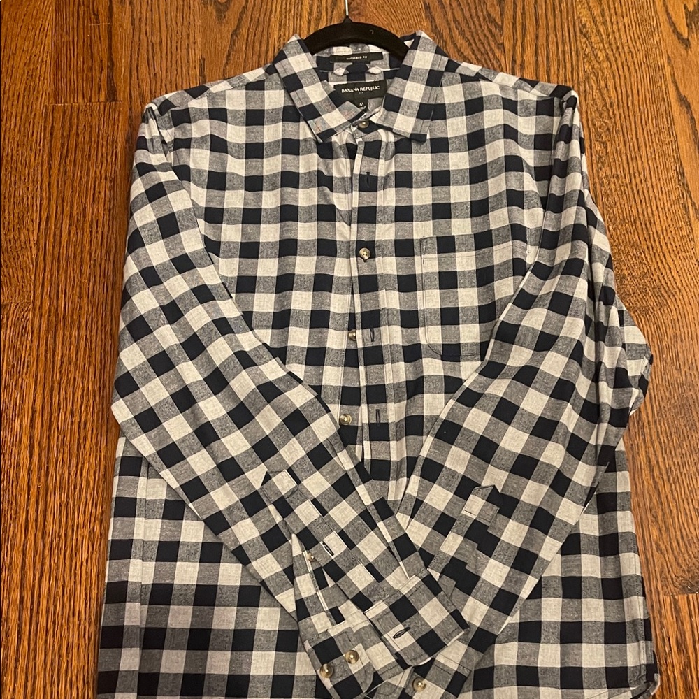Banana Republic Black and White Checkered Shirt